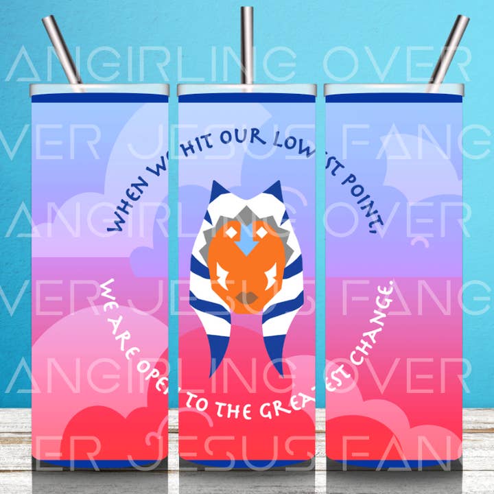 Ahsoka Aang Mash-Up - 20oz. Skinny Tumbler for wholesale by Fangirling Over Jesus