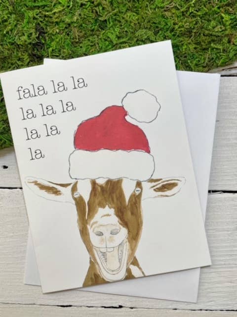 Fa La La La La Goat Card for wholesale by Krafty Inc