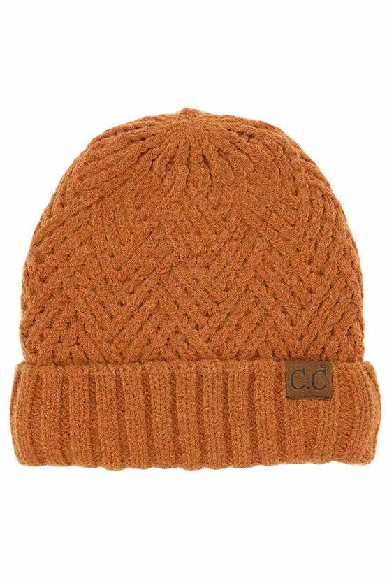 Shopping2help – Engroshandel Beanie - Dame – C.C Criss Cross mønster manchet Beanie hatte7