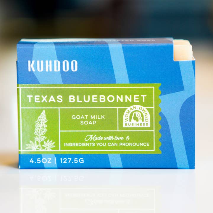 Texas Bluebonnet Bar Soap for wholesale by Kuhdoo Soap