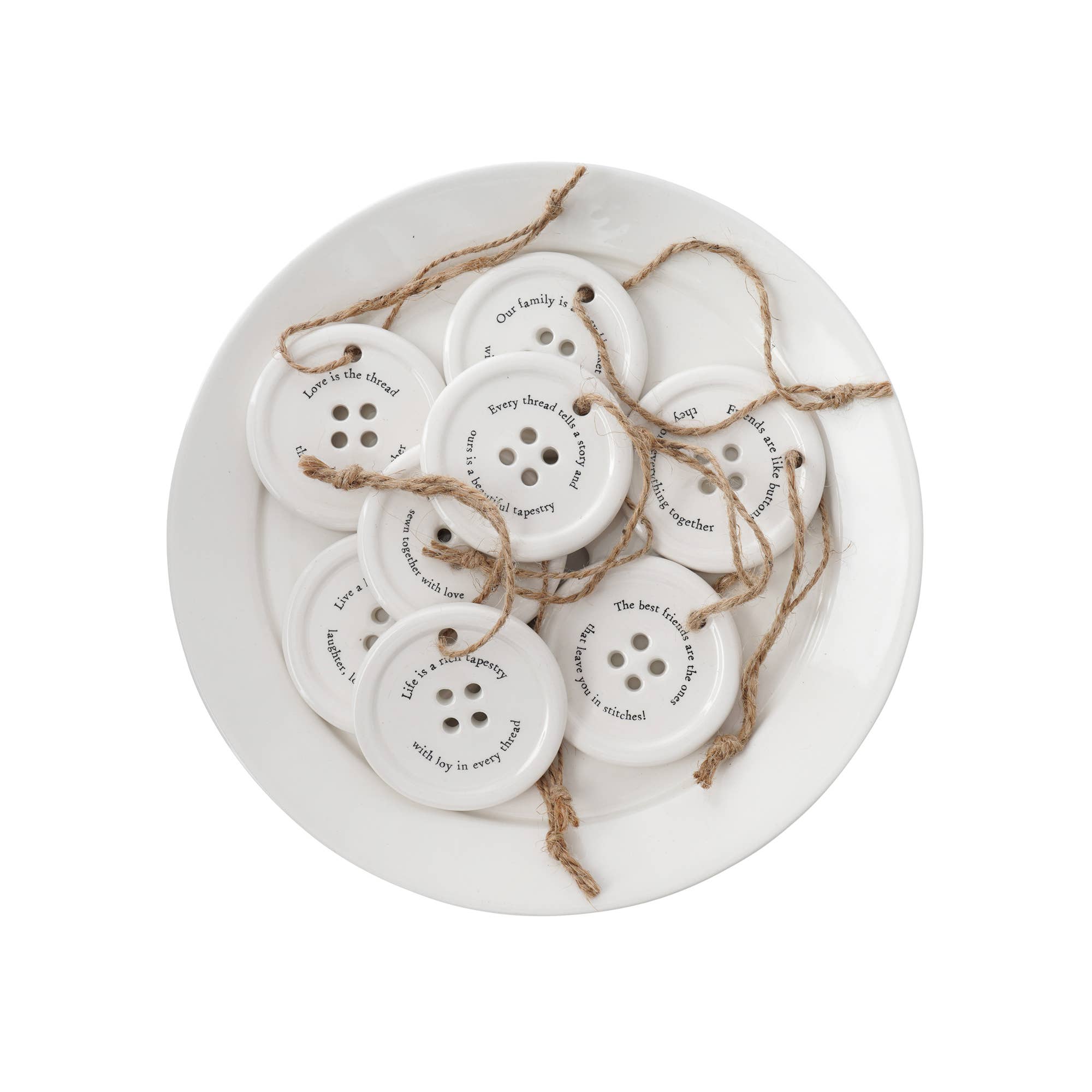 CGB Giftware - Vente Lots de décorations - Envoyez avec amour 8 suspensions à boutons assortis dans un plat1