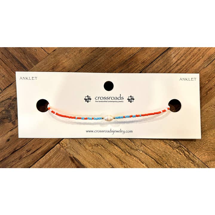 Oro Giallo Cavigliere con Perline di Perla e Colorate. in vendita all'ingrosso su Faire1