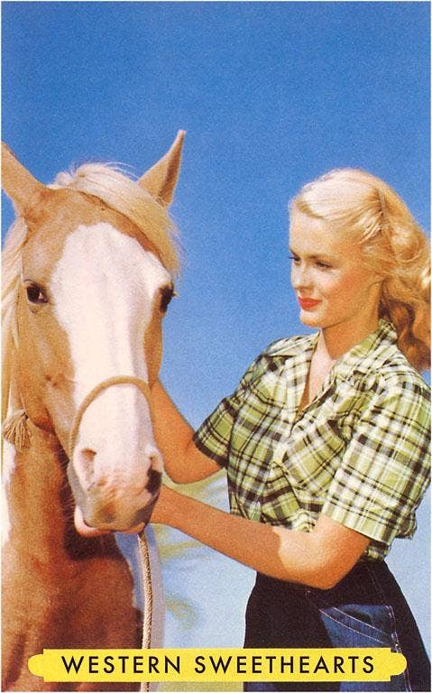 Found Image Press - Wholesale Sticker - Sticker CG-52 Blonde Cowgirl with Palomino0