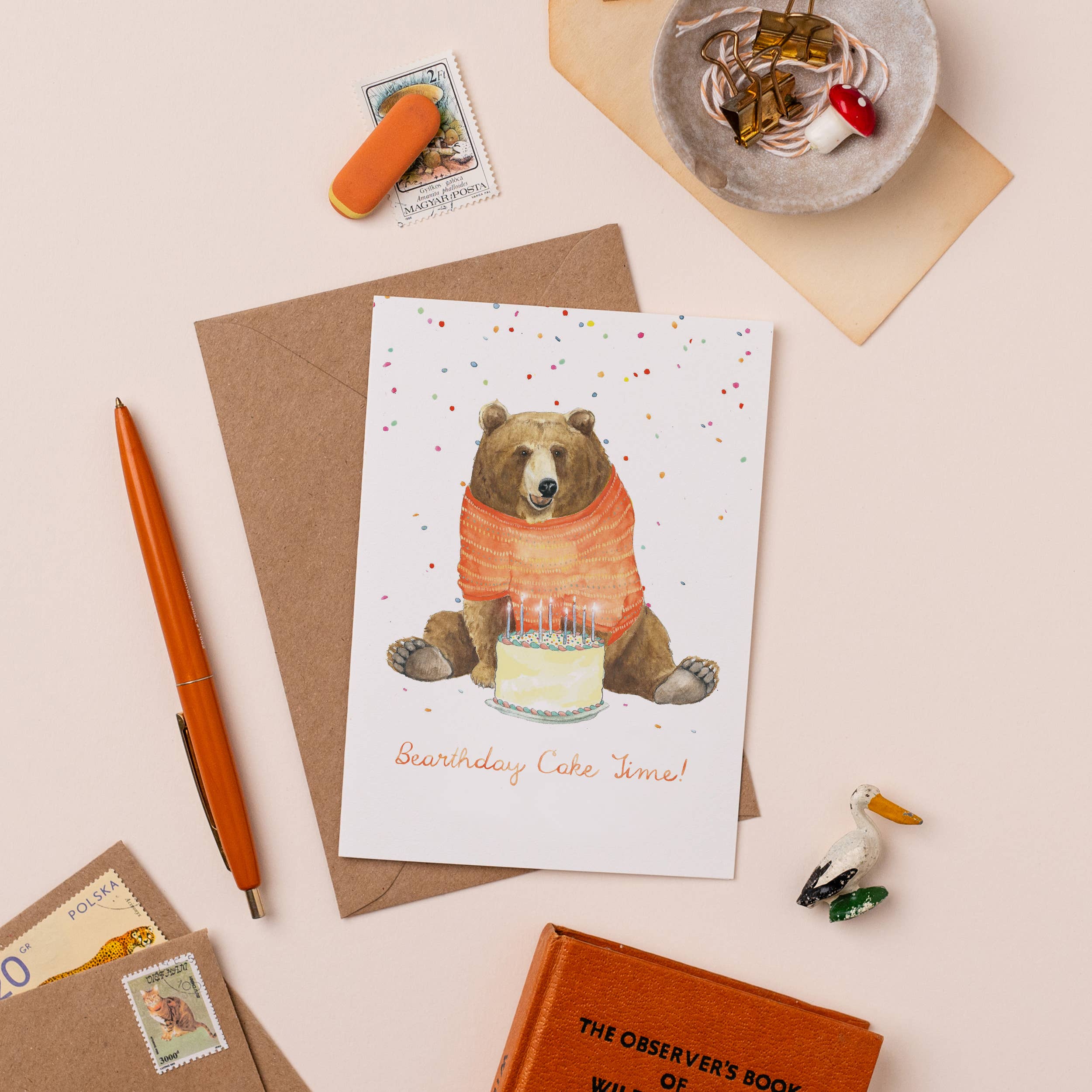 Mister Peebles - Vente Cartes d'anniversaire - Carte d'anniversaire Bearthday Cake Time2