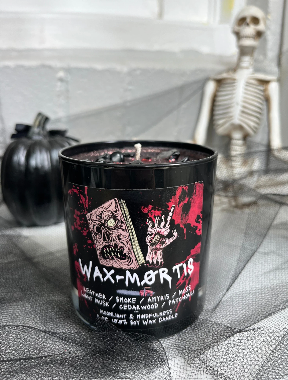 Moonlight & Mindfulness - Wholesale Jar/Filled Candle - Horror Movie Crystal Candles, 100% Soy Wax, Spooky Decor17