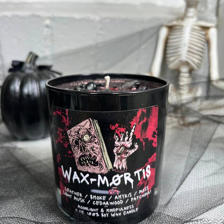 Moonlight & Mindfulness - Wholesale Jar/Filled Candle - Horror Movie Crystal Candles, 100% Soy Wax, Spooky Decor17