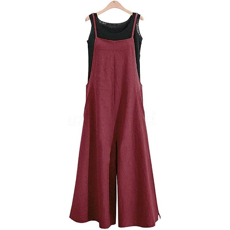 FurDecoration - Wholesale Jumpsuit - Women's - Casual Loose Solid Color Wide Leg Jumpsuit4