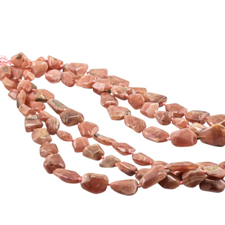 Hilos de cuentas facetadas de rodocrosita en forma libre pulidas para venta al por mayor de Quasar Gems USA