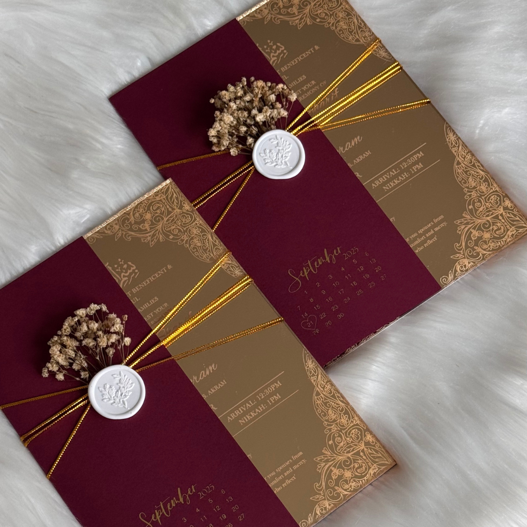 CraftsbyNahima – Engroshandel Invitationer – Specialfremstillet indgraveret akryl bryllupsinvitation – A54