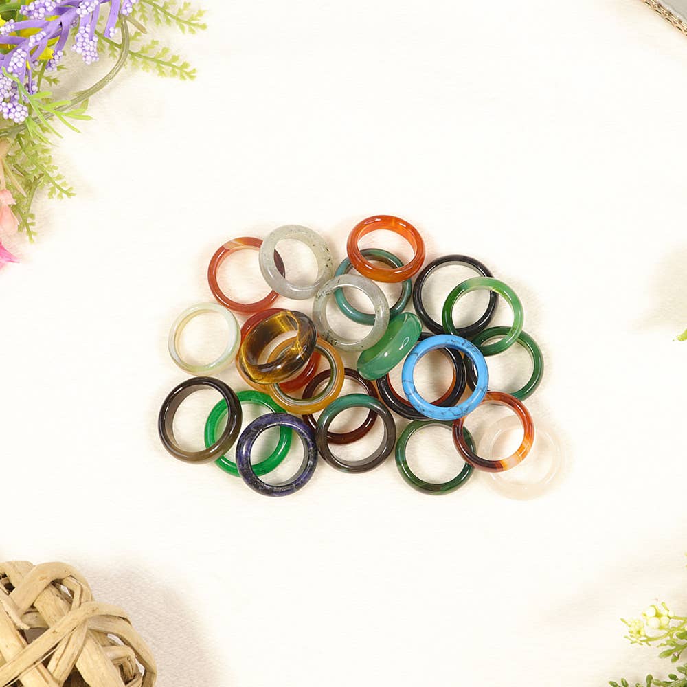 Natures Artifacts Inc - Wholesale Band/Stacked Ring - Assorted Semi-Precious Gem Stone Rings3