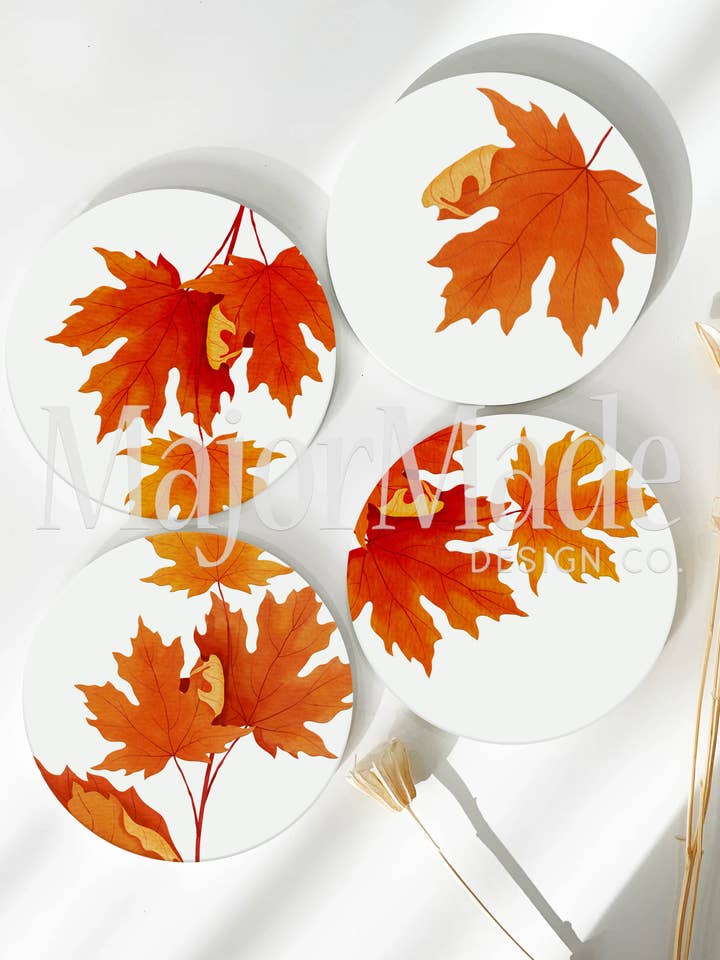Coaster Set - Fall Leaves Fall Home Decor for wholesale by MajorMade Design Co