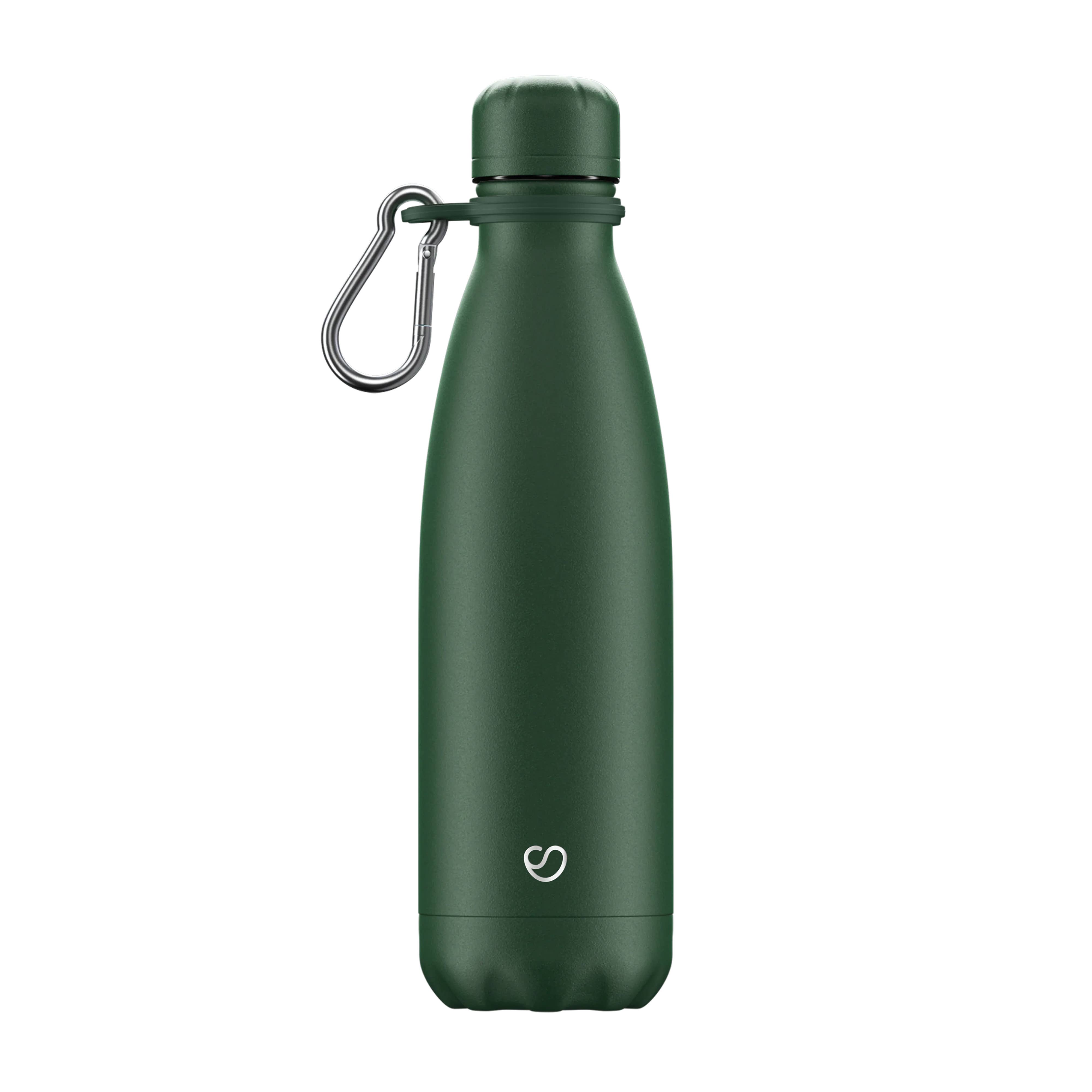 Slokky - Wholesale Water Bottle - Matte Green Thermos Bottle, Lid & Carabiner - 500ml2