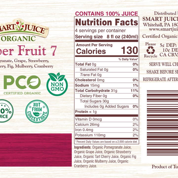 Smart Juice - Wholesale Fruit Juice - Organic Super Fruit 7 Juice Blend