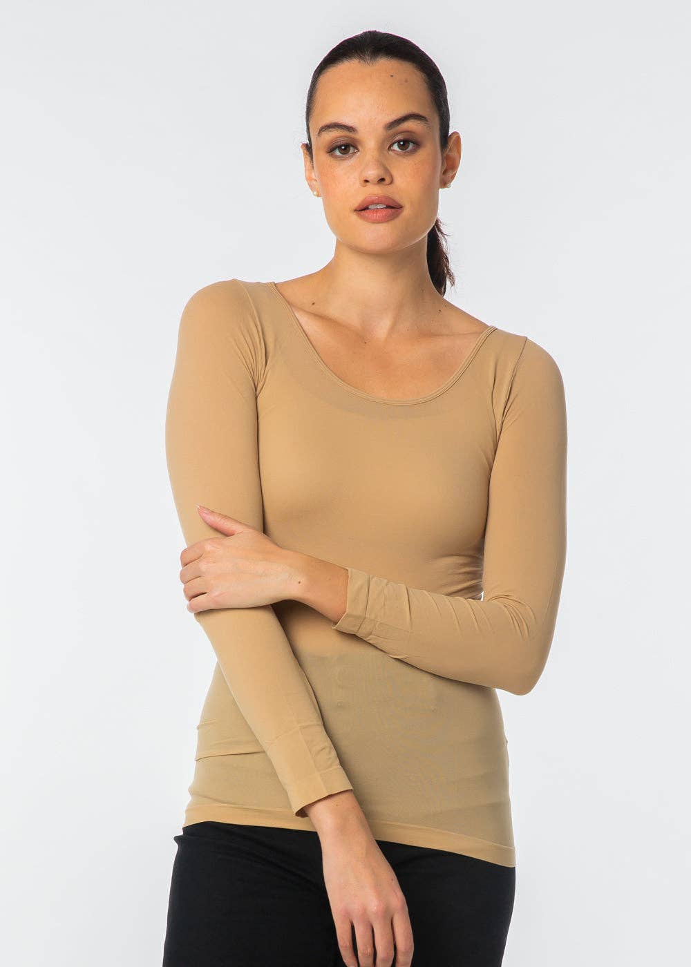AMB Designs - Wholesale Knit Top - Women's - Solid Scoop Neck Second Skin Top3