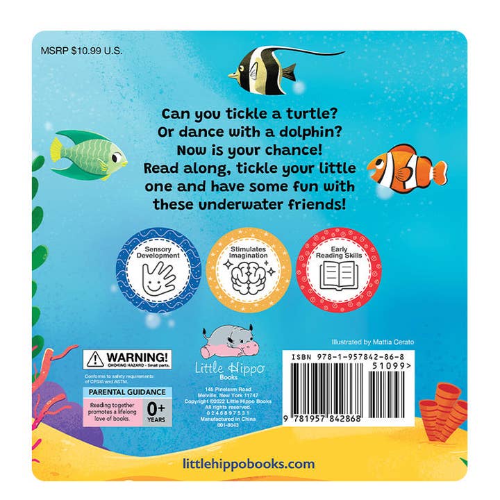 Little Hippo Books - Wholesale Book - Kids - Can You Tickle a Turtle? - Children's Sensory Board Book with Touch and Feel Trails