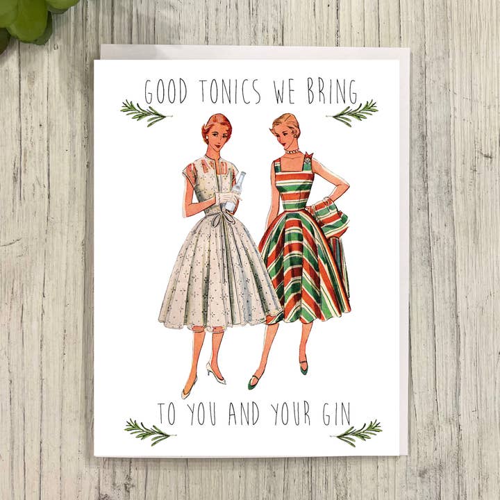 Cartão de Natal engraçado Tonics & Gin por atacado de Great Odin's Hellos
