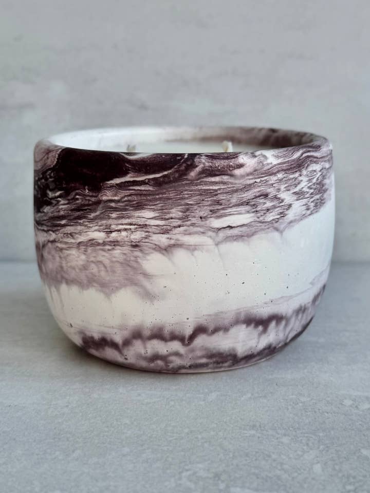 Prosecco in the Garden Concrete Candle for wholesale by Dom Alexander Designs