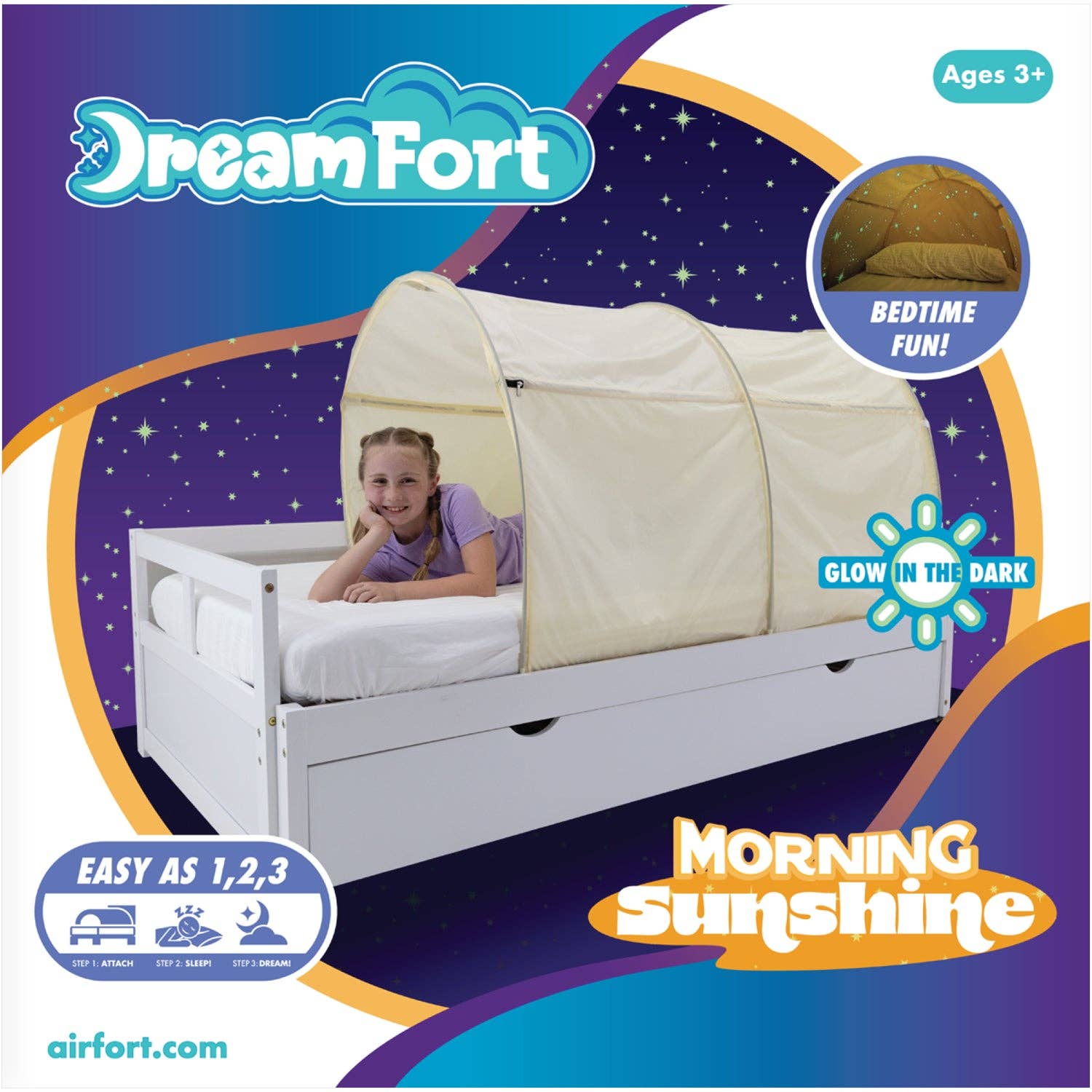 AirFort - Vente Tente – enfant - Le DreamFort Original - Avec des étoiles phosphorescentes !3