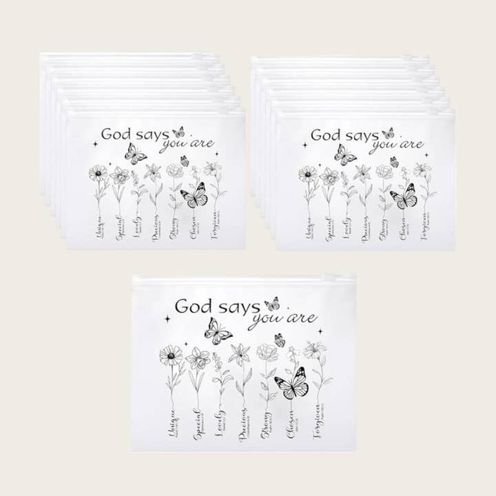 Christian themed waterproof cosmetic bags for wholesale by Ella Blue