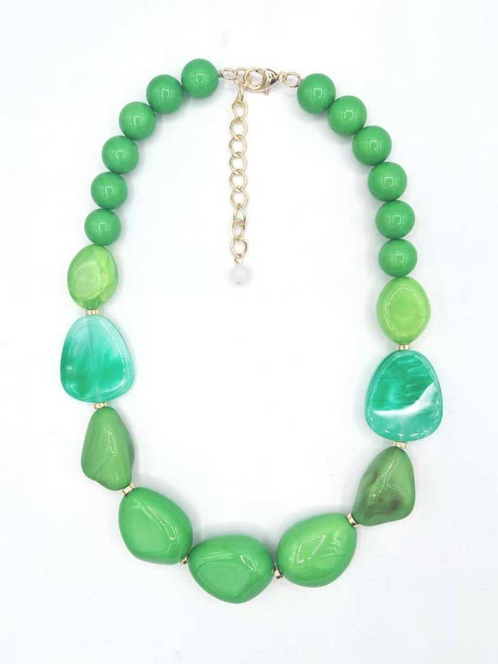 Kort akryl halskæde NK20241021-12MN for engroshandel hos LORIANE CREATION