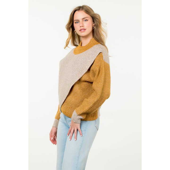 THML - Wholesale Knit Sweater - Women's - Colorblock Knit Sweater1