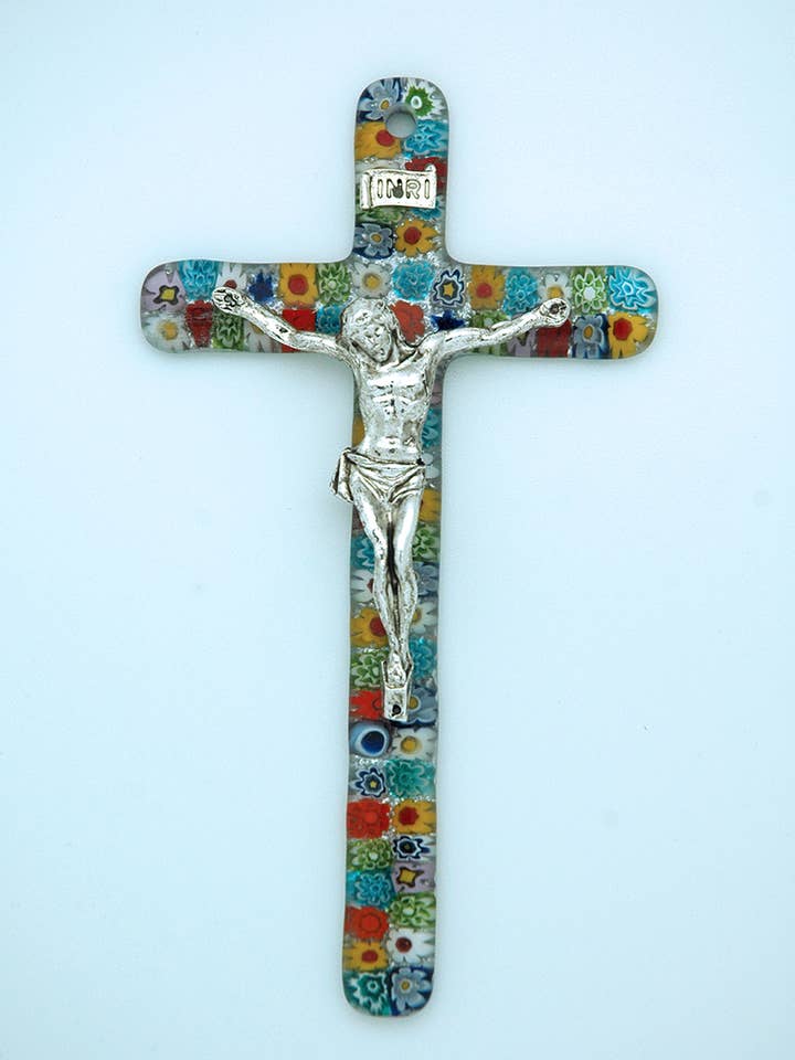 IG1486- Italienisches Kruzifix aus Muranoglas für den Großhandel von Contreras Designs