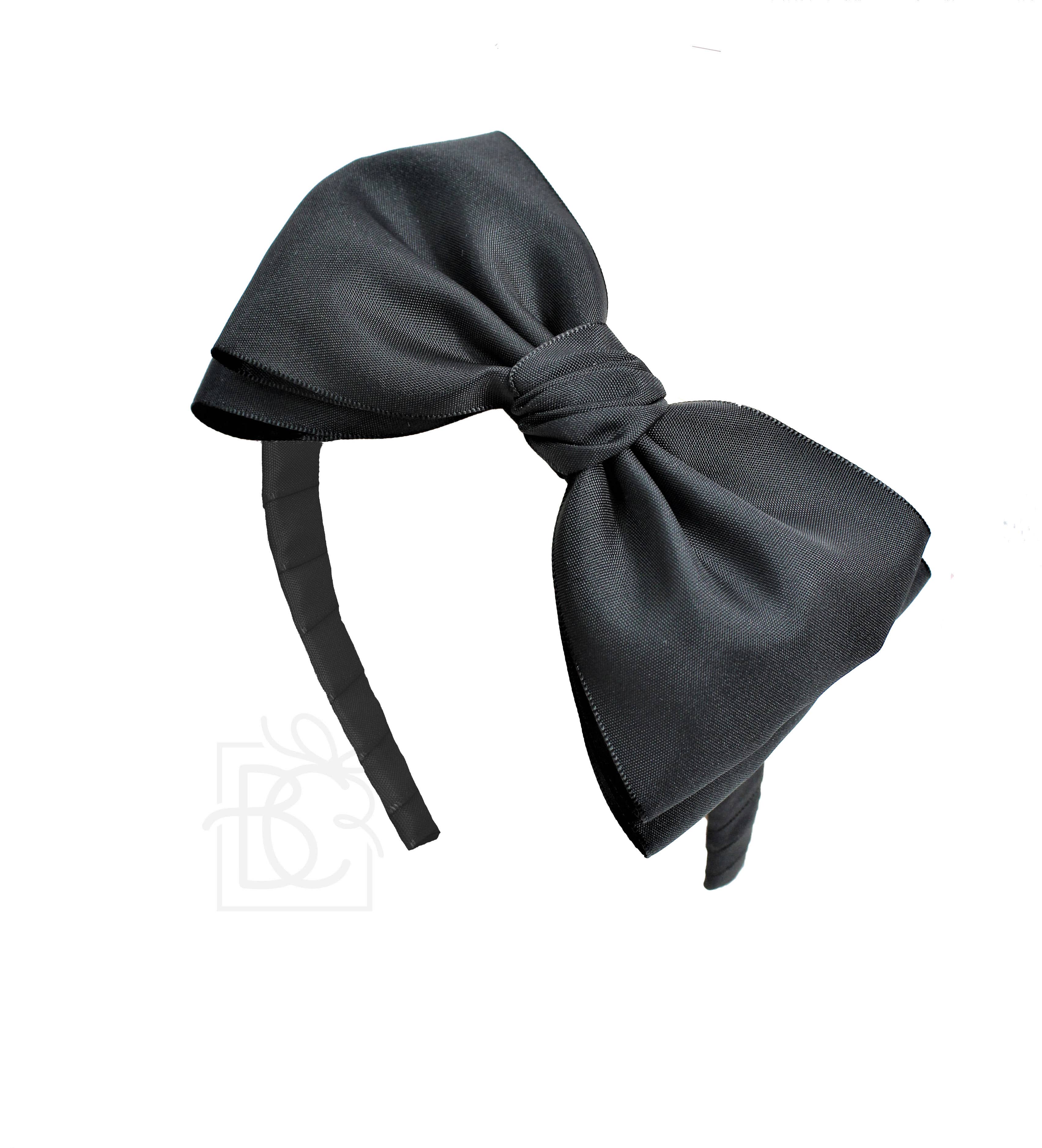 Beyond Creations, LLC - Wholesale Fashion Headband - Kids - 3/4" Hard Headband W/ 6.5" Opaque Satin Bow2
