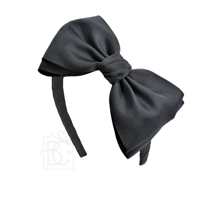 Beyond Creations, LLC - Wholesale Fashion Headband - Kids - 3/4" Hard Headband W/ 6.5" Opaque Satin Bow2