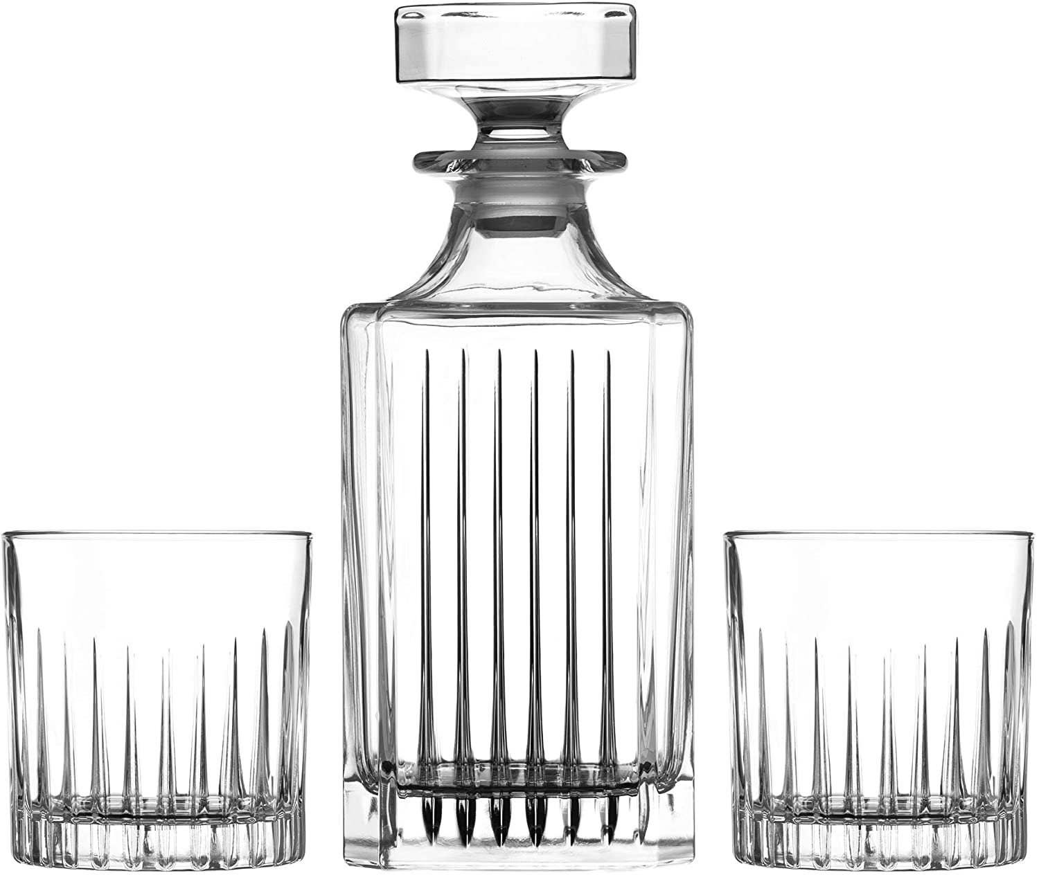 DIAMANTE – Großhandel Dekanter – Broadway-Dekanter-Geschenkset — 1 Kristall-Dekanter mit 2 Crys2