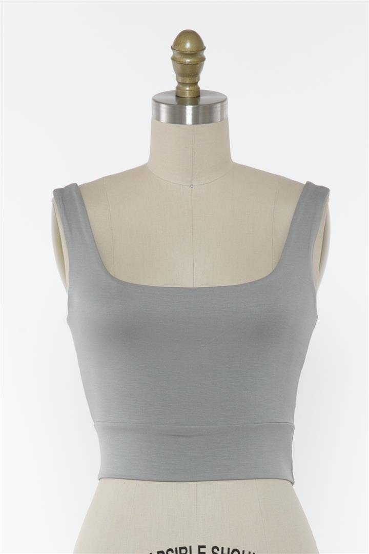 Final Touch - Wholesale Knit Top - Women's - Square Neck Fitted Crop Top - T1685957