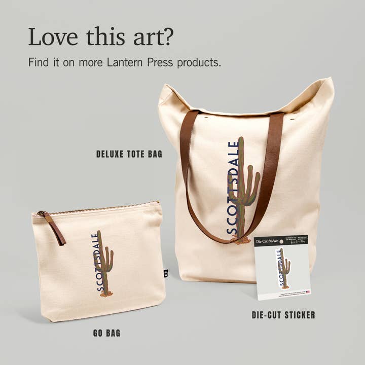 Lantern Press - Vendita all'ingrosso Adesivo - ADESIVI Scottsdale, Arizona, Cactus, Icona6