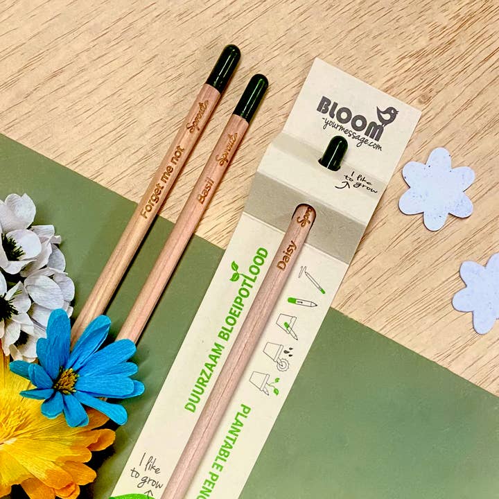 BLOOM your message – Engroshandel Blyant – Plantbare voksende blyanter med blomster- eller grøntsagsfrø