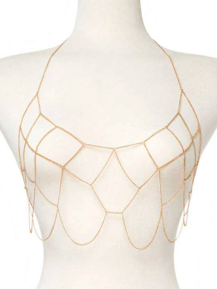 Open Net Iconic Body Chain - Glam and Edgy Style for wholesale by Artini Accessories