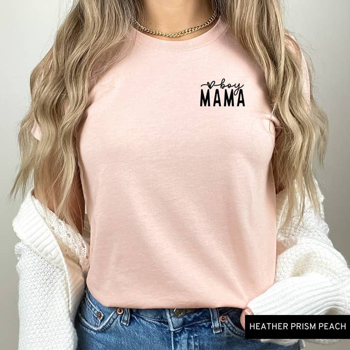 Besticktes Jungen-Mama-Shirt, Jungen-Mama-T-Shirt, Mama von Jungen für den Großhandel von Rosie and Vi