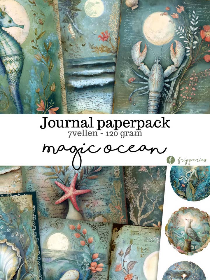 Magic Ocean | Pack de papier pour carnet — Fioritures pour la vente par Fripperies