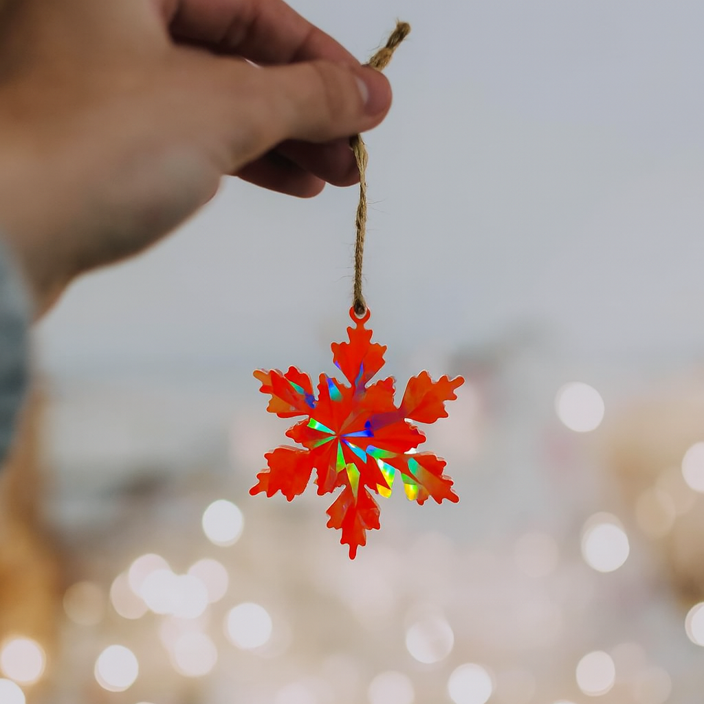 JEMS of the Sea - Vente Objets de décoration - Ornement Flocon de Neige - Résine Holographique - Noël9