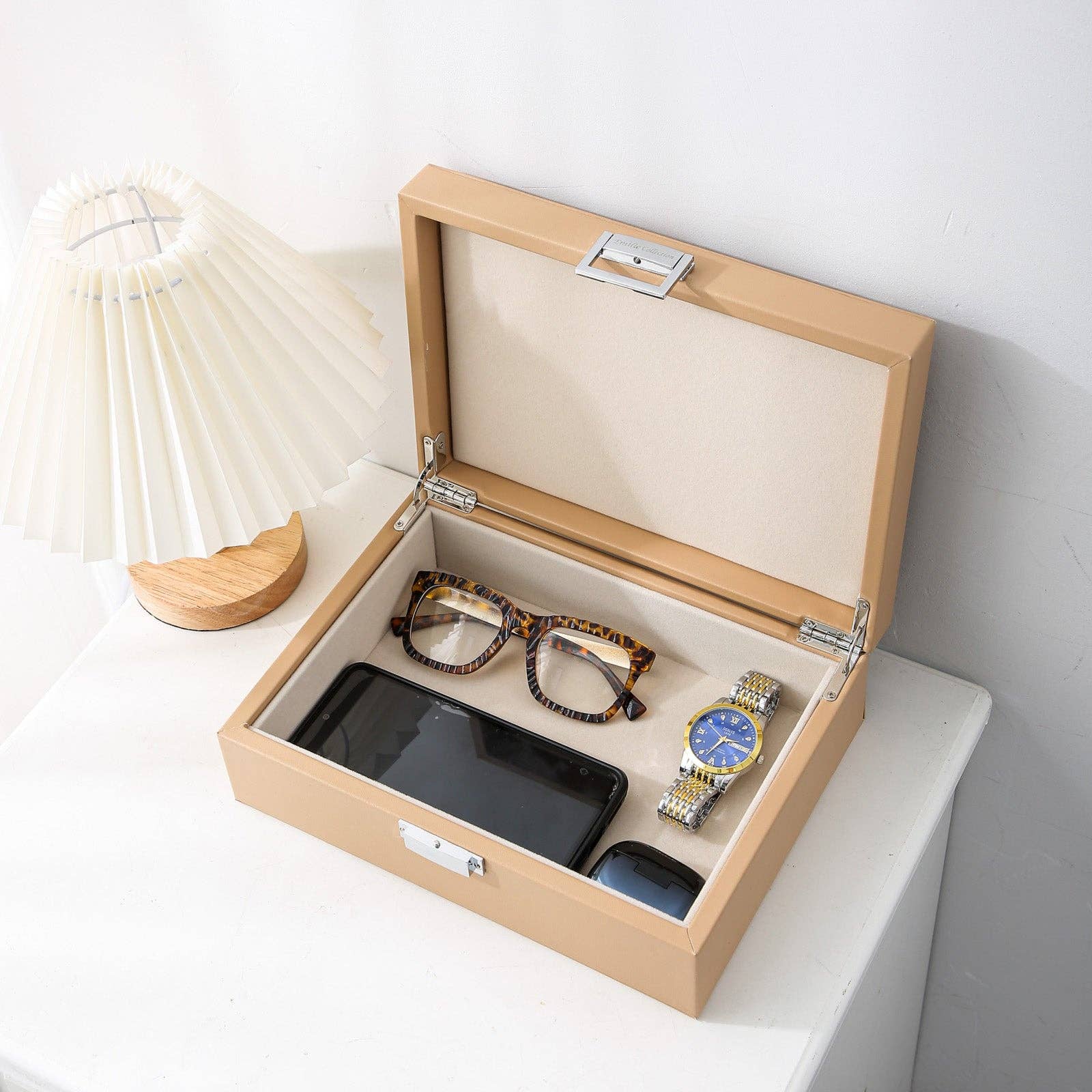 Emilie collection - Wholesale Jewelry Box/Organizer - Watch box beige medium1