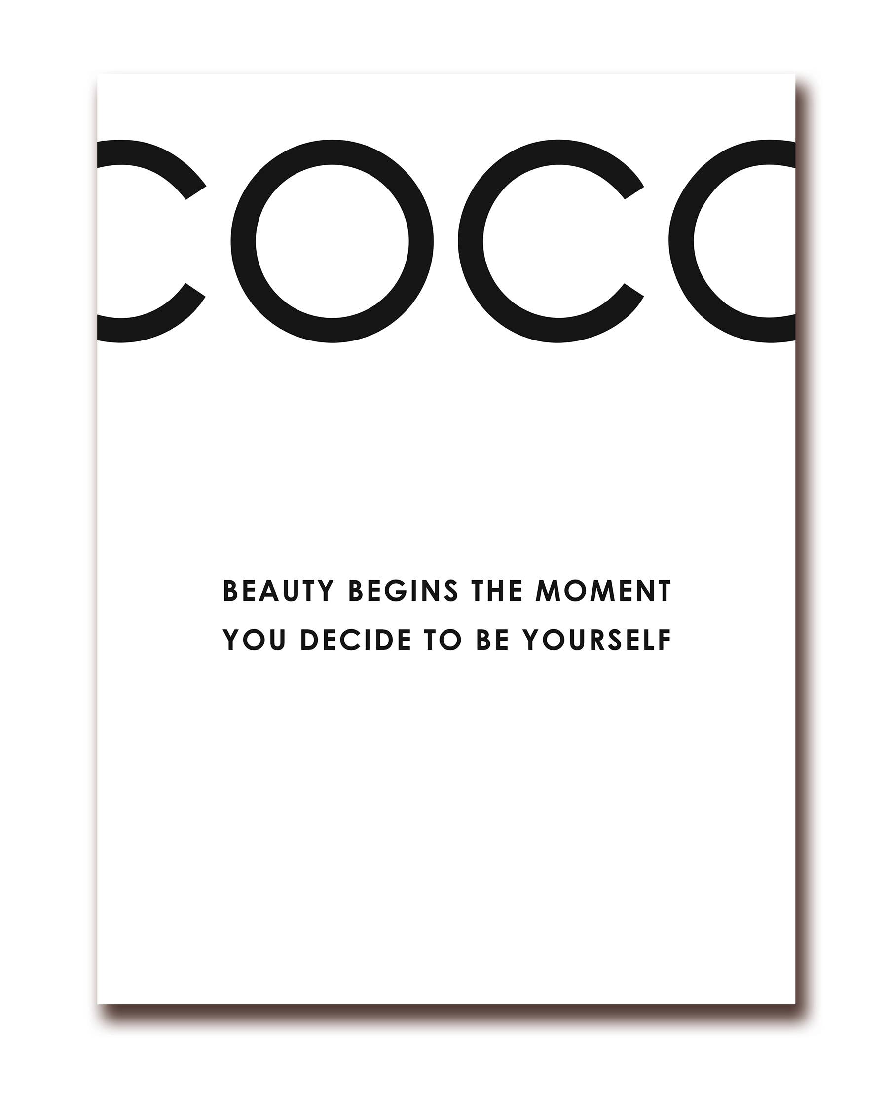 Close Up GmbH - Wholesale Art Print - Coco art print Beauty begins the moment you.. 40 x 30 cm1