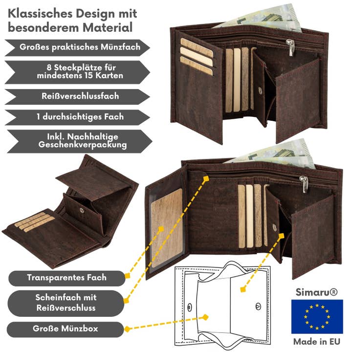 Simaru – Großhandel Brieftasche – Herren – Kork-Geldbeutel Vitelius