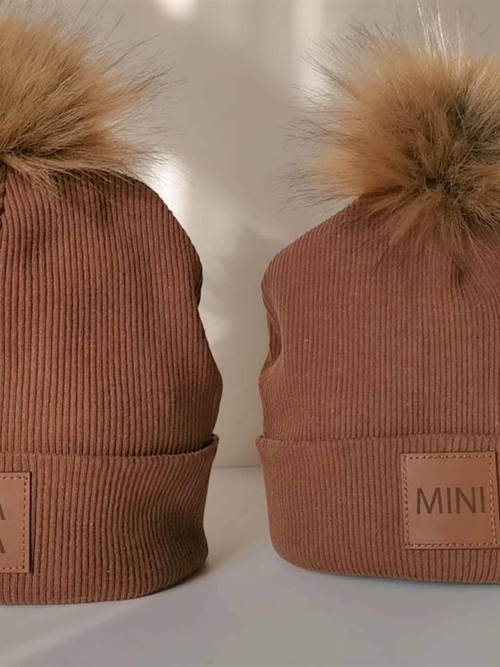 Gorro Mama Mini Cinnamon, juego de 2 para venta al por mayor de Baby Laurel Organics