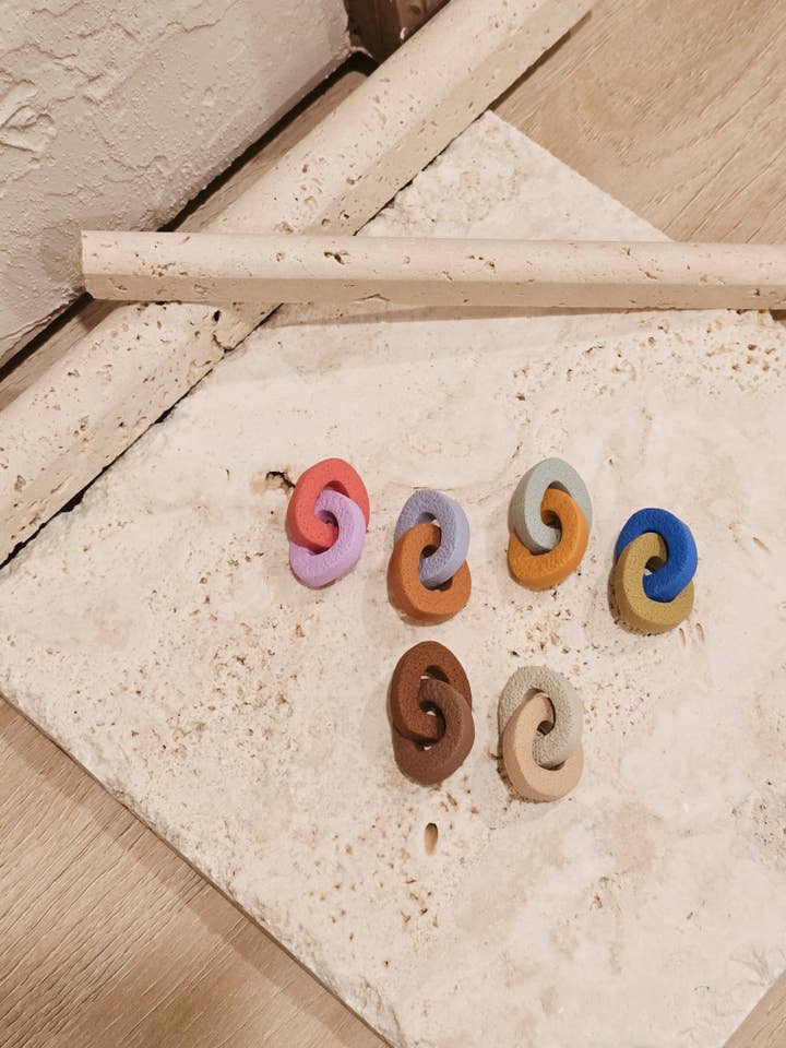 Polymer Clay Earrings | Multicolored Earrings | Link Earring for wholesale by That Clay Girl Co.