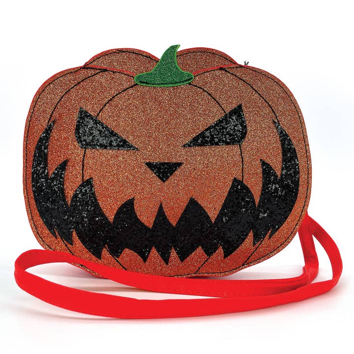 Sleepyville Critters - Pumpkin Two Faced Jack O Lantern Crossbody Bag in Vinyl Material for wholesale by COMECO INC