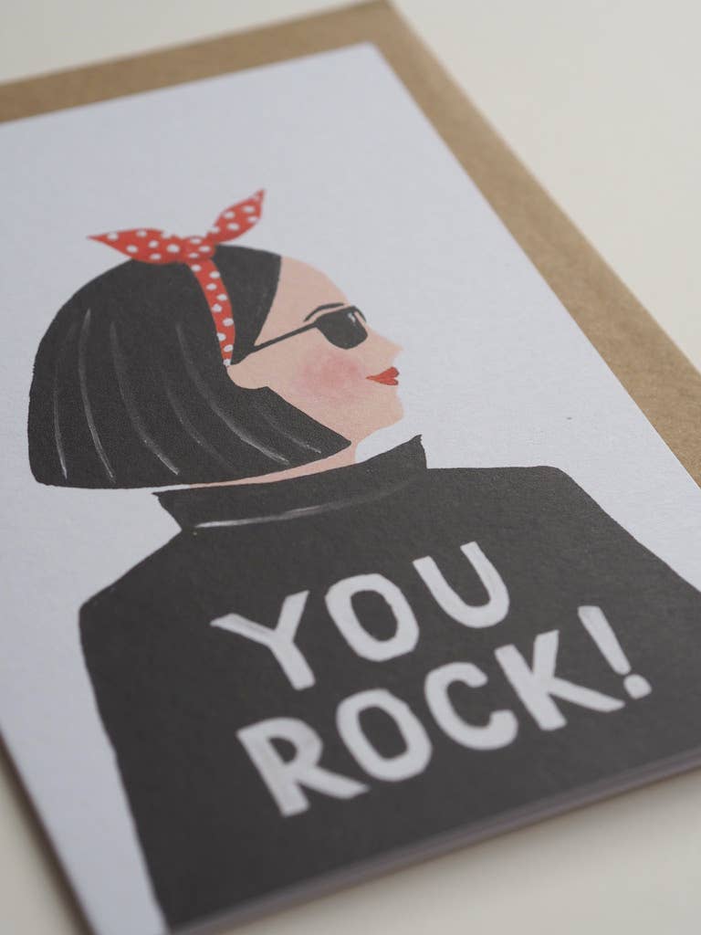 Jade Fisher - Wholesale Birthday Card - You Rock - Cool Girl Friendship Card1
