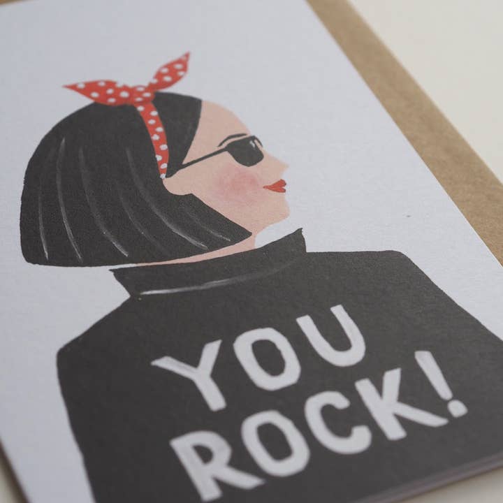 Jade Fisher - Wholesale Birthday card - You Rock - Cool Girl Friendship Card1