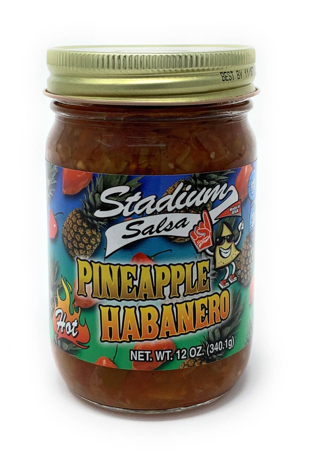 12 oz Pineapple Habanero Salsa for wholesale by Stadium Salsa LLC