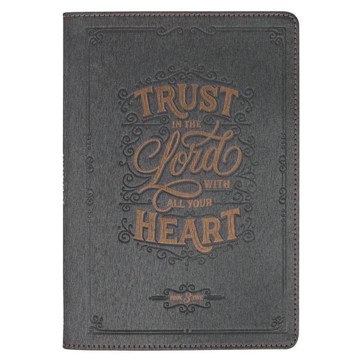 Journal Classic Charcoal Trust in the Lord Prov. 3:5 for wholesale by Christian Art Gifts