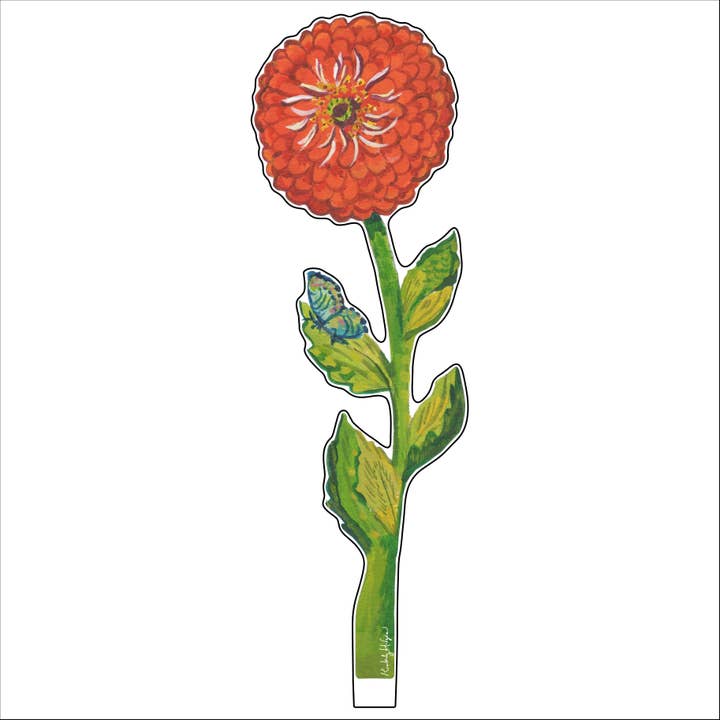 Red Zinnia Large Acrylic Flower for wholesale by Kimberly Hodges