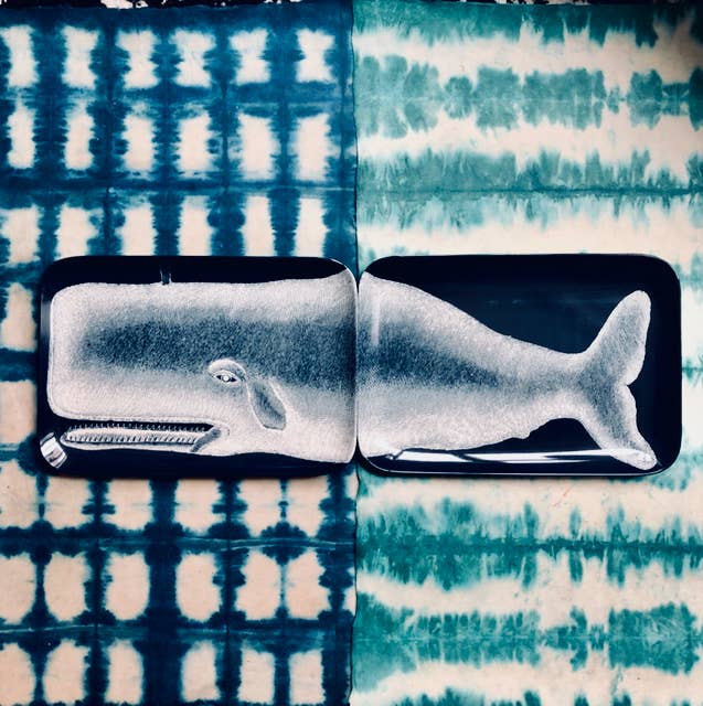 THOMASPAUL - Wholesale Decorative Tray - Scrimshaw Whale Tray 2 piece Set1