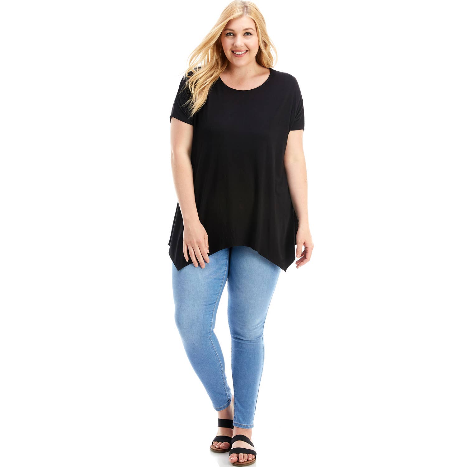 Azules Clothing - Wholesale Tunic - Women's - ATP-2307RSX Plus Size Asymmetric Short Sleeve Tunic27