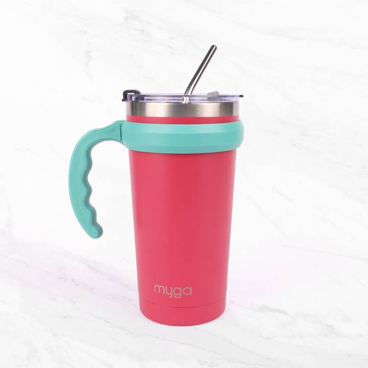 Myga – wholesale Insulated mug/tumbler – CAPRI Insulated Coffee Cup with metal straw7